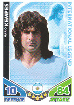 Mario Kempes Argentina 2010 World Cup Match Attax International Legends #IL